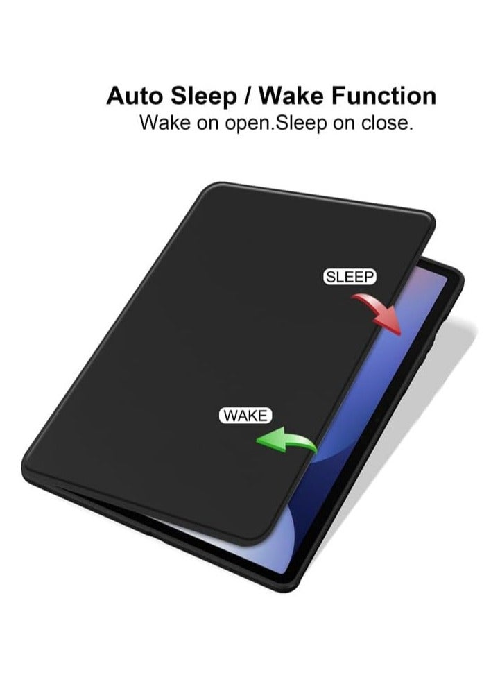 General Samsung Galaxy Tab S10 FE+/FE Plus 13.1-inch (2025) Tablet Leather Case with Auto Wake/Sleep, 360° Swivel Stand Cover Acrylic Clear Back Cover with Pencil Holder  - Image 2