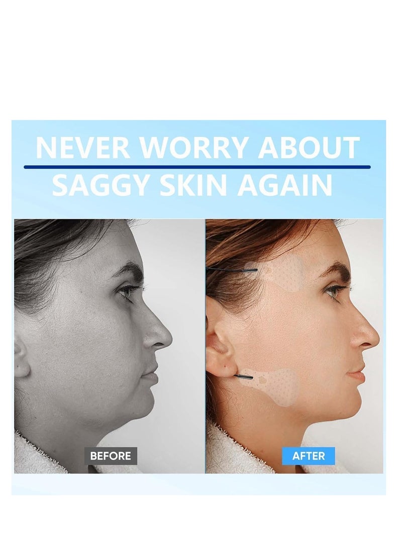 EELHOE 40Pcs Face Lift Tape, Ultra-thin Invisible Face Tape with Lifting Ropes Elastic,Tightening Skin and Hiding Facial and Neck Wrinkles Lifting Saggy Skin (40 Pcs) - Image 2