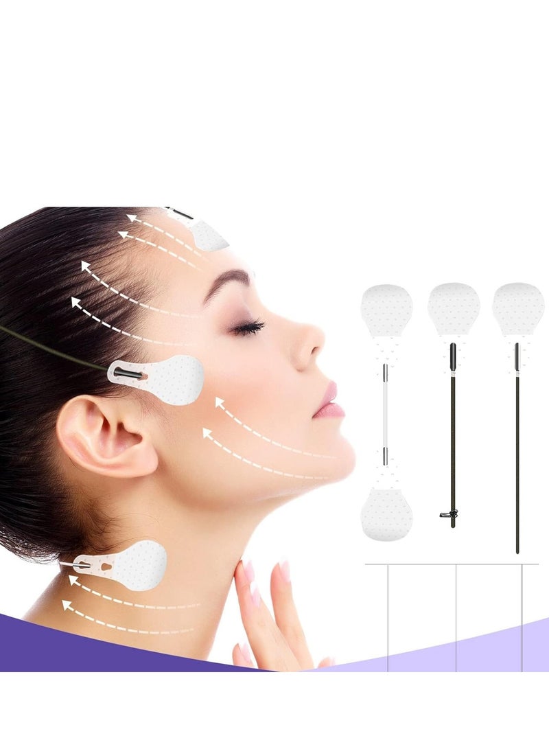 EELHOE 40Pcs Face Lift Tape, Ultra-thin Invisible Face Tape with Lifting Ropes Elastic,Tightening Skin and Hiding Facial and Neck Wrinkles Lifting Saggy Skin (40 Pcs) - Image 3