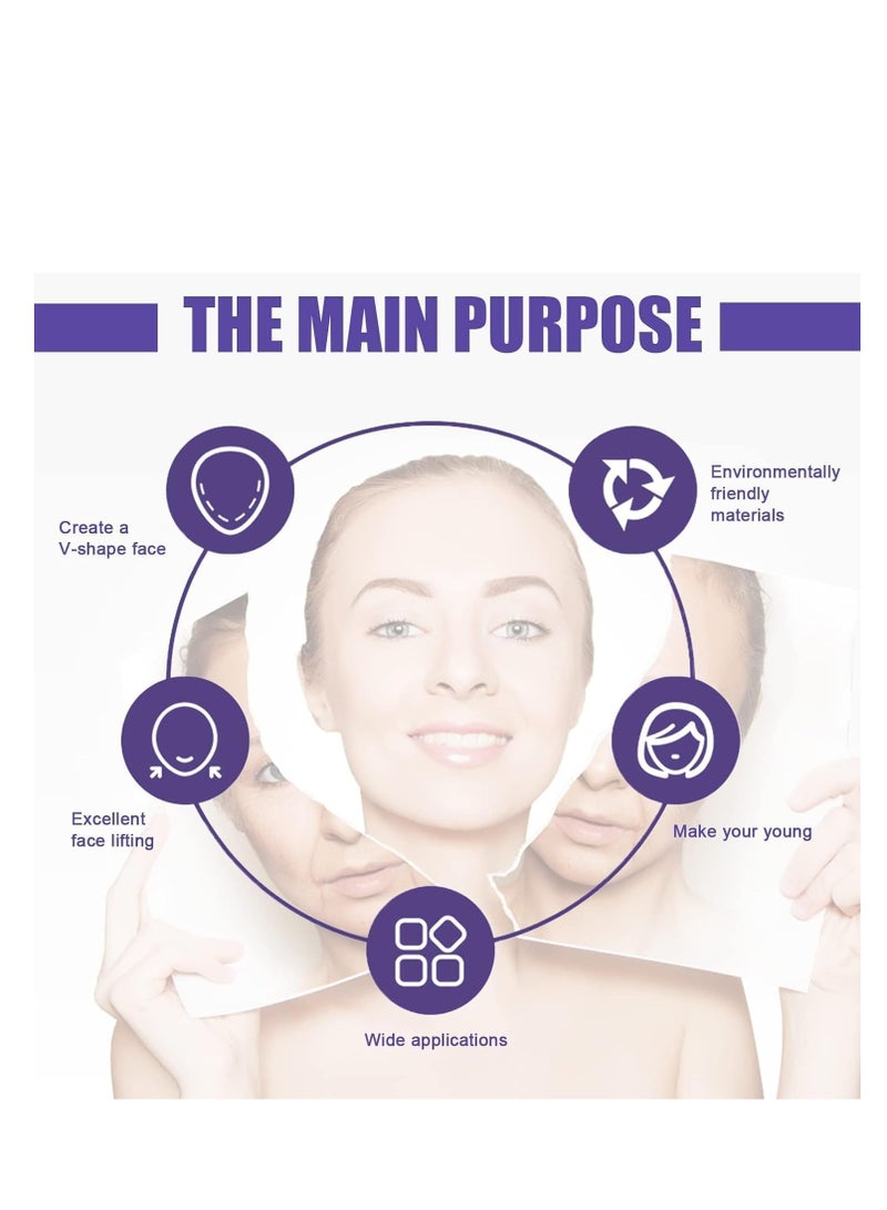 EELHOE 40Pcs Face Lift Tape, Ultra-thin Invisible Face Tape with Lifting Ropes Elastic,Tightening Skin and Hiding Facial and Neck Wrinkles Lifting Saggy Skin (40 Pcs) - Image 4