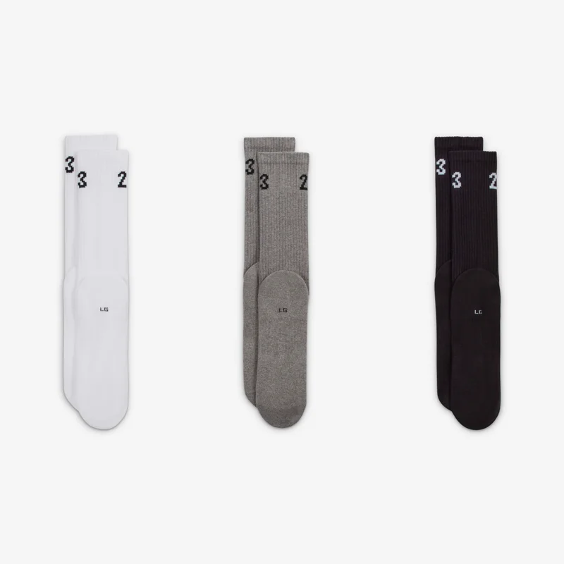 Jordan White Essentials Crew Socks (3 Pairs)  | Best Price UAE
