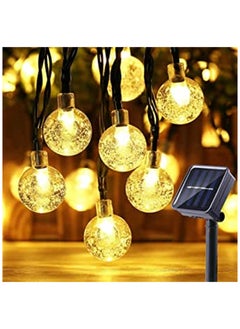 Generic Solar Outdoor String Lights, 1 Pack Total 20ft 30 LED Crystal Ball Waterproof Solar Powered Globe Lights for Garden Patio Bistro Cafe Gazebo Holiday Party Outdoor Decorations (Warm White)  - Image 1