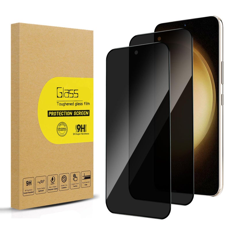 Lokyoo 2 Pack Privacy Screen Protector for Samsung Galaxy S23 Plus/S23 + [Anti-Spy Tempered Glass][Fingerprint Unlock Support], Anti-Scratch, Bubble-Free, Easy Install 9H Protective Glass - Image 1