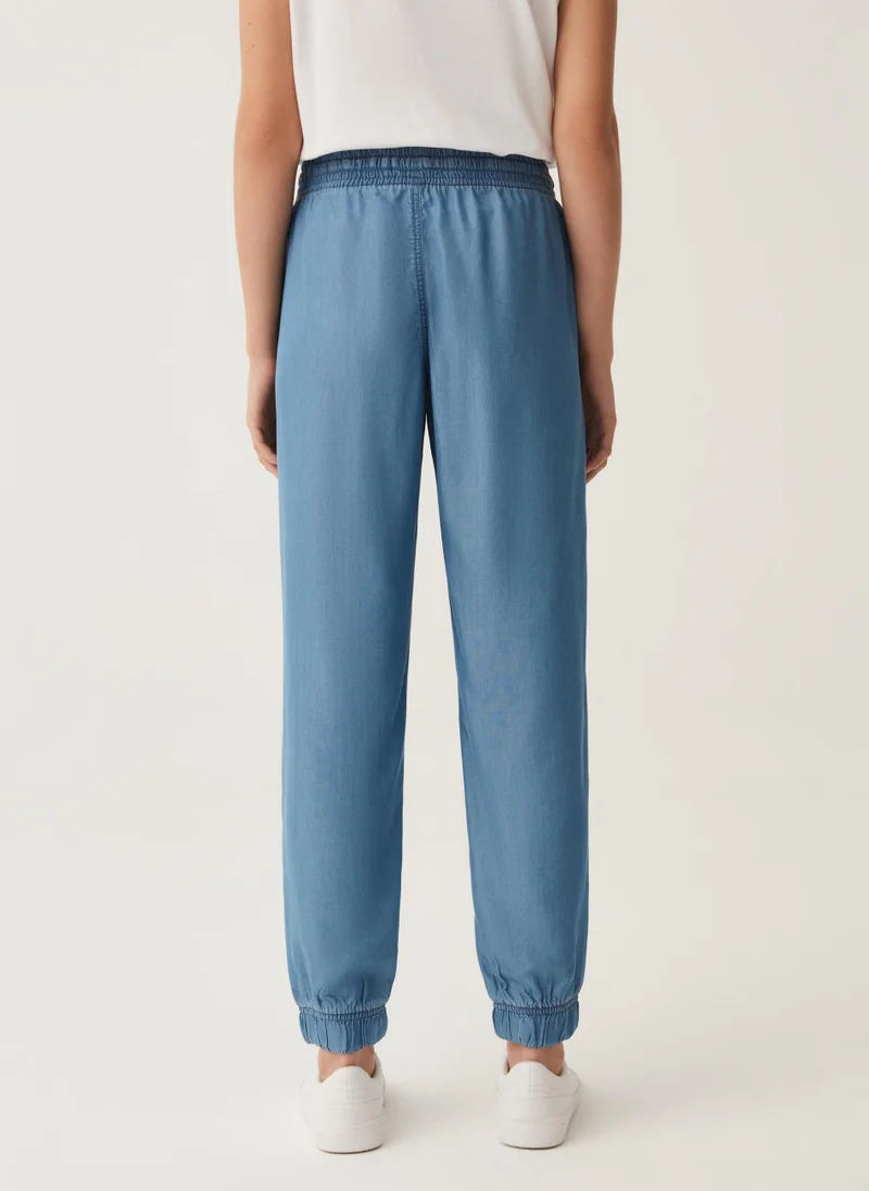 Ovs Denim-effect joggers with drawstring