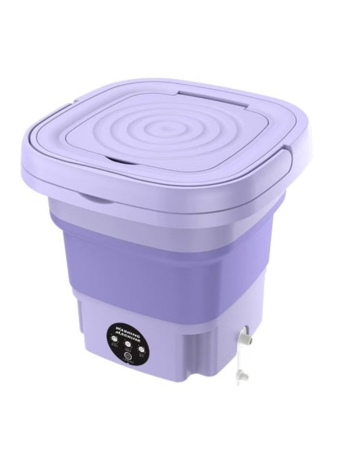 ناما إلترازون غسالة ملابس أوتوماتيكية صغيرة قابلة للطي، محمولة وخفيفة الوزن، مناسبة للسفر والتخييم والشقق (بنفسجي) - Image 1