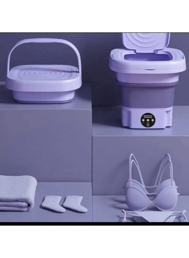 ناما إلترازون غسالة ملابس أوتوماتيكية صغيرة قابلة للطي، محمولة وخفيفة الوزن، مناسبة للسفر والتخييم والشقق (بنفسجي) - Image 2