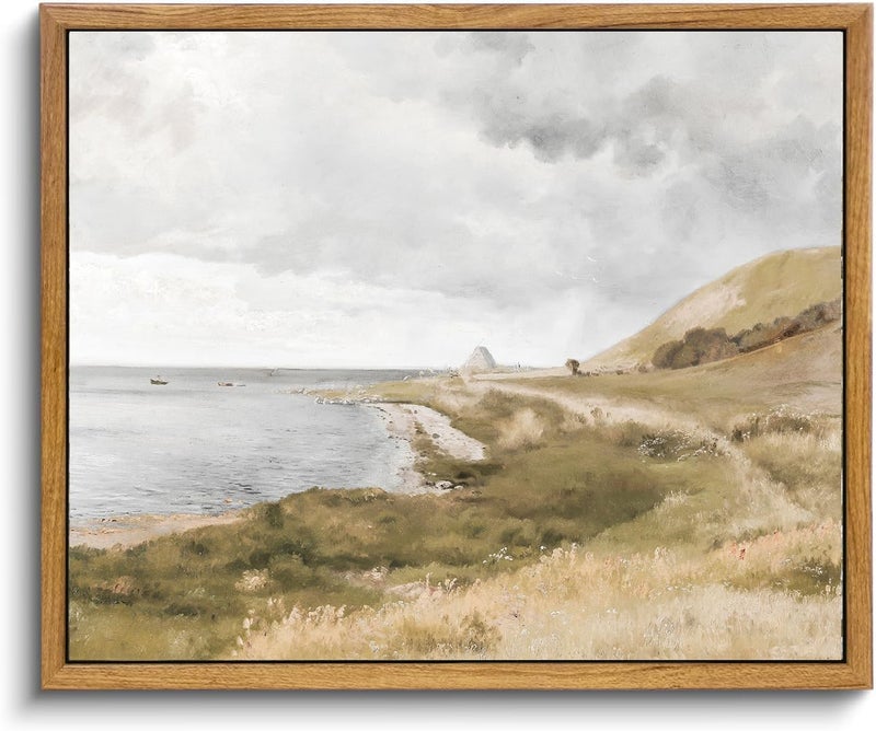 KBKBART Vintage Seaside Framed Canvas Art - Image 1