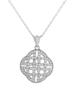 VOYLLA 925 Sterling Silver CZ Celtic Knot Pendant with Chain  - Image 2
