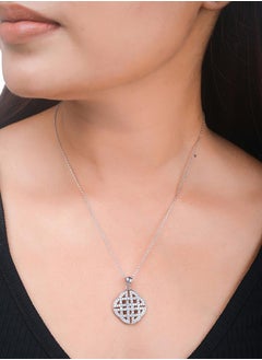 VOYLLA 925 Sterling Silver CZ Celtic Knot Pendant with Chain  - Image 5