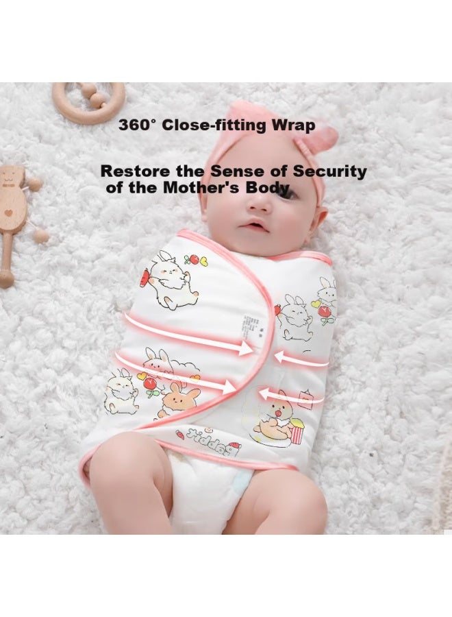 Bledilait Anti-jump Soothing Artifact Newborn Baby Pure Cotton Swaddle Wrap Blanket Towel Blanket Baby Sleeping Bag 2 Pieces - Image 2