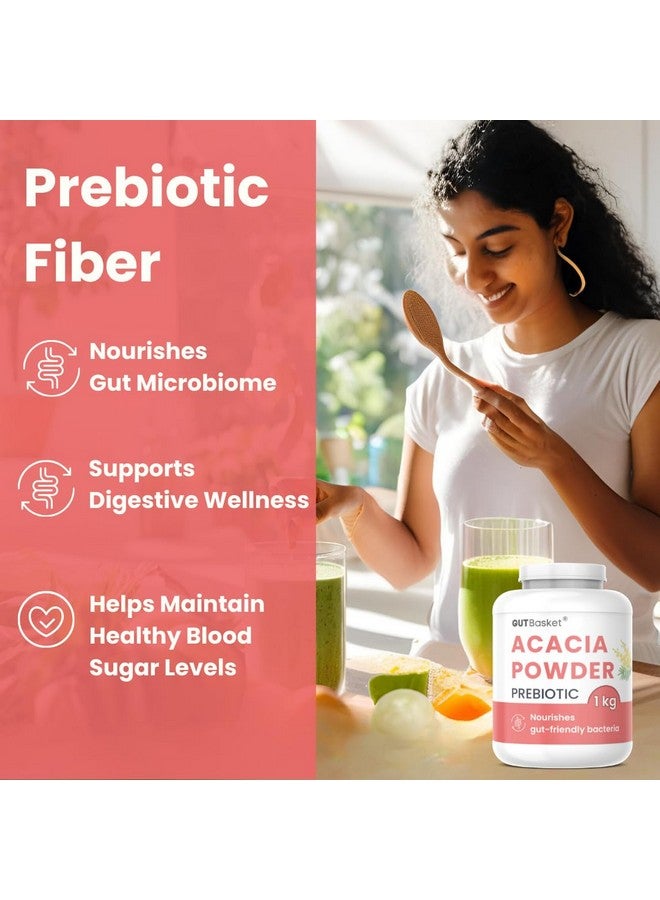Gutbasket Acacia Powder Prebiotic (1 kg) - Prebiotic Fiber Supplement for Digestive Health & Gut Wellness - Vegan, Gluten-Free, Non-GMO - Nourishes Gut Microbiome, Easy on Your Gut - Image 2