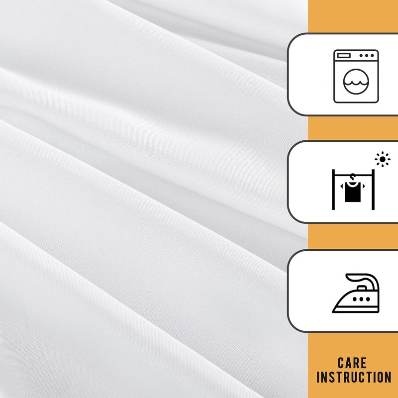 Obstal Individual & group usable 2 Pack Table Clothes for 4 Foot Rectangle Tables - Water Resistant Washable Fabric Polyester Rectangle Table Cover Protector for Wedding, Banquet and Trade Shows, 48L x 24W Inches, White Transit & use compatible - Image 5