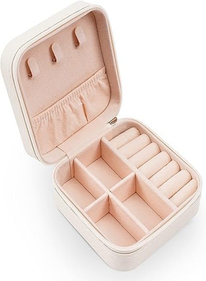 HAPYSA Mini Jewelry Travel Case Small Jewelry Box, PU Leather Organizer Box, Small Portable Jewellery Storage Holder for Women Rings, Earrings, Necklaces, Bracelets (Multi color) - Image 1
