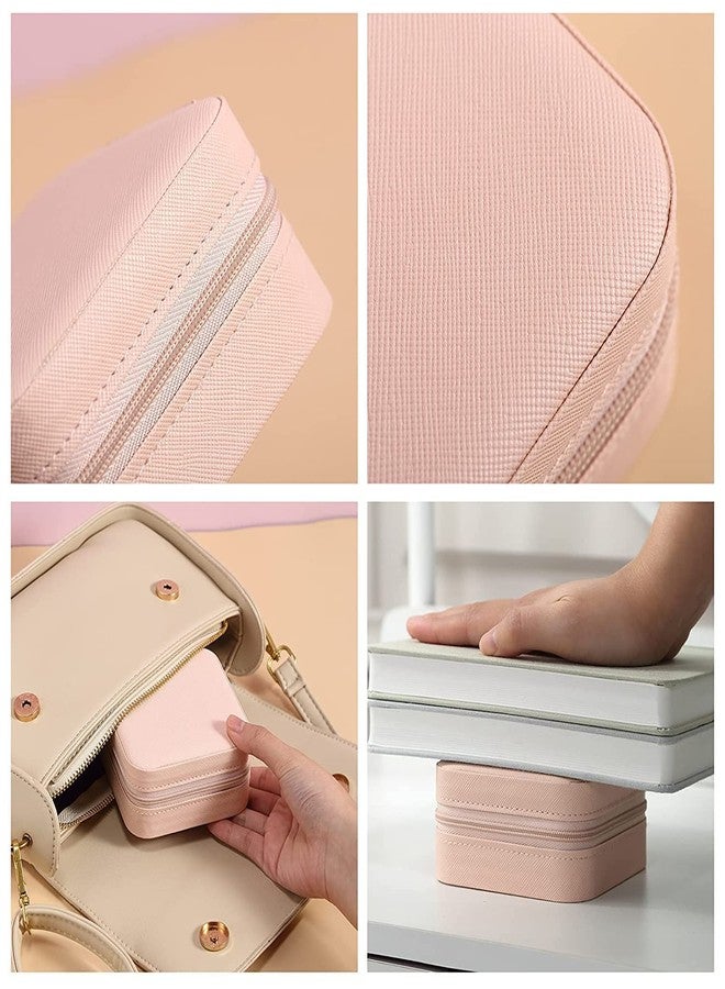 HAPYSA Mini Jewelry Travel Case Small Jewelry Box, PU Leather Organizer Box, Small Portable Jewellery Storage Holder for Women Rings, Earrings, Necklaces, Bracelets (Multi color) - Image 4