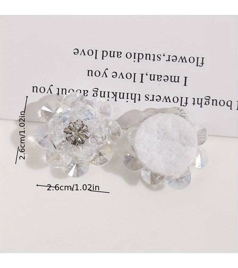 Pink Flower Car Air Vent Hook Car Interior Crystal Decor - Image 2