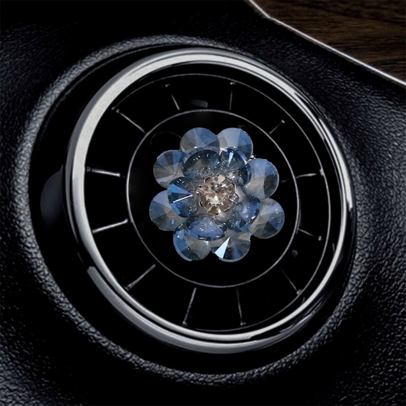 Pink Flower Car Air Vent Hook Car Interior Crystal Decor - Image 3