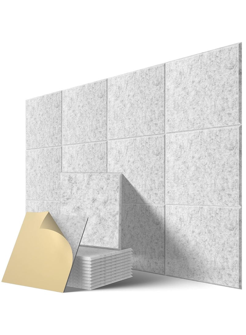 TodyJeyHo 12 Pack Self-Adhesive Acoustic Panels, 12" X 12" X 0.4" High-Density Polyester Sound Proof Foam Panels for Walls, Soundproof Wall Panels for Home & Office (Sliver Gray) - Image 1