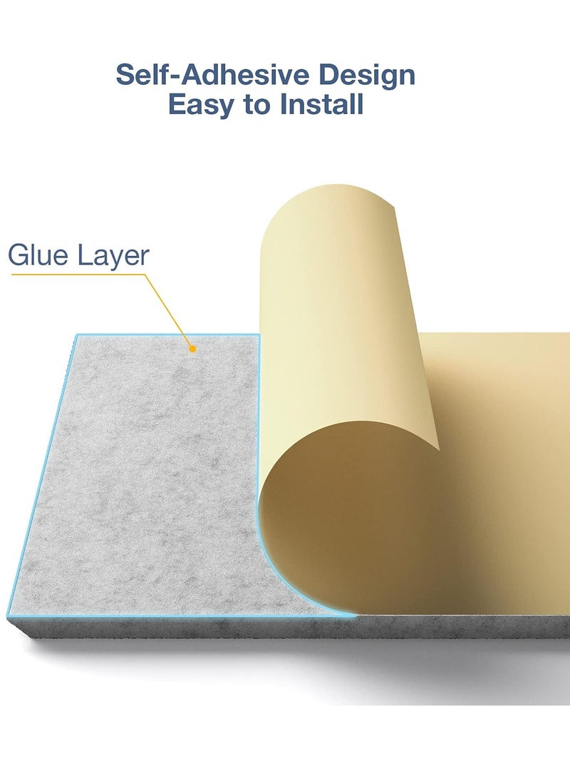 TodyJeyHo 12 Pack Self-Adhesive Acoustic Panels, 12" X 12" X 0.4" High-Density Polyester Sound Proof Foam Panels for Walls, Soundproof Wall Panels for Home & Office (Sliver Gray) - Image 3