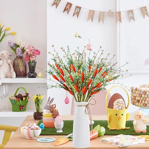 MAINGKAUNG Easter Decorations 12 PCS Artificial Easter Stems with Carrots and Colorful Berries Easter Picks Berry Stems for Living Room Centerpieces Home Vase Decor and Easter Celebrations - Image 4