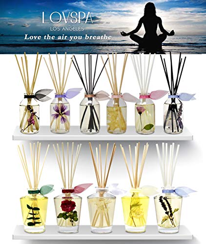 LOVSPA Reed Diffuser Set, Warm Vanilla Sugar Scented Oil Diffuser with Sticks, Home Fragrance Accessories for Bathroom Shelf Decor, Aroma Diffusers for Home or Office Fall Decor, USA Made - Image 5