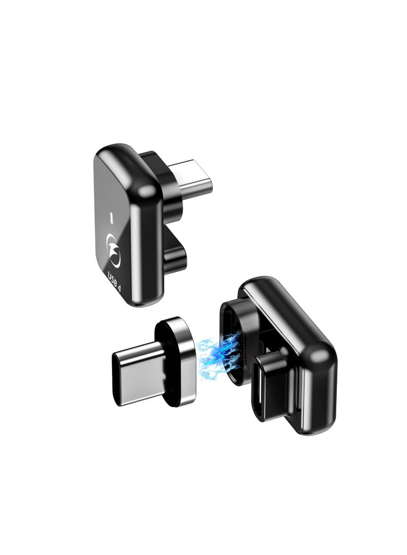 Zikra 2PCS USB C Magnetic Adapter, 180 Degree Magnetic USB C Adapter USB4 Magnetic Adapter 24 Pins 40Gbps 8K 60Hz Adapter for Thunderbolt 3/4, MacBook Pro/Air, Swtich and More Type C Devices - Image 1