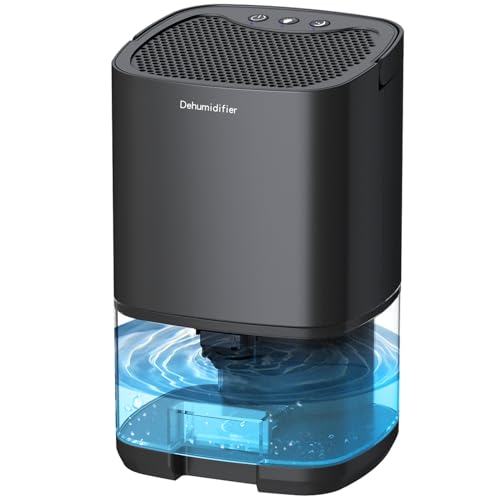 MADETEC Dehumidifiers for Bedroom 35oz Small Dehumidifier for Home 2500 Cubic Feet(350sq ft) with 7 LED Lights, Ultra Quiet & Auto Shut off Dehumidifier for Bathroom Basement Closet Garage RV, Black - Image 1