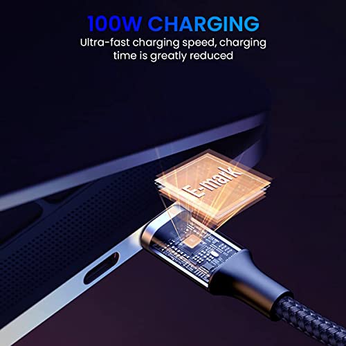 Verilux® C Type Cable Fast Charging 100W 10Ft/3m Fast Charging USB C Cable USB 3.1 Gen 2 10Gbps Data Transfer Supports 4K HD Video Output Thunderbolt 3 Compatible with MacBook Pro/Air, Hub(Black) - Image 5