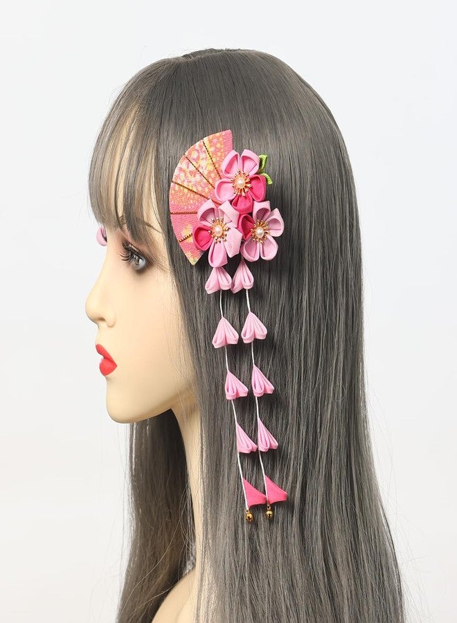 CAMDOM 2Pcs Womens Japanese Kimono Flower Hair Clips Tassel Hair Hairpins Traditional Kanzashi Hair Accessories Set - Image 3