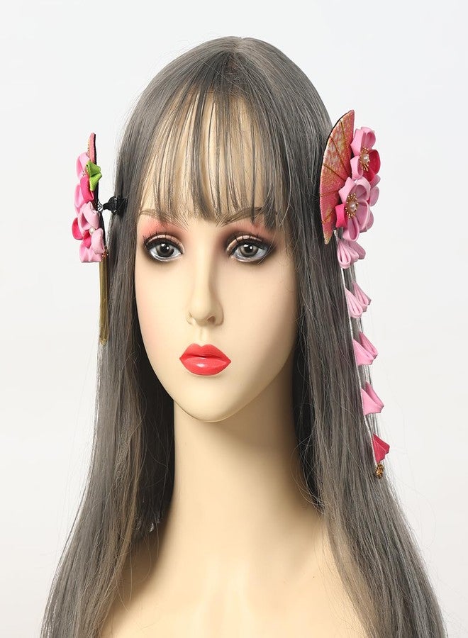 CAMDOM 2Pcs Womens Japanese Kimono Flower Hair Clips Tassel Hair Hairpins Traditional Kanzashi Hair Accessories Set - Image 4