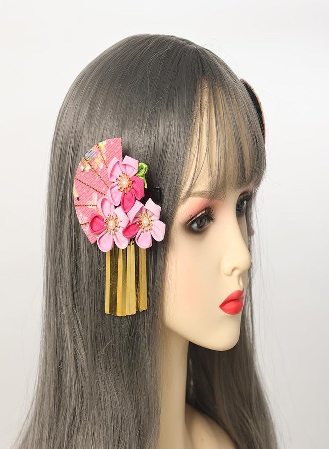 CAMDOM 2Pcs Womens Japanese Kimono Flower Hair Clips Tassel Hair Hairpins Traditional Kanzashi Hair Accessories Set - Image 2