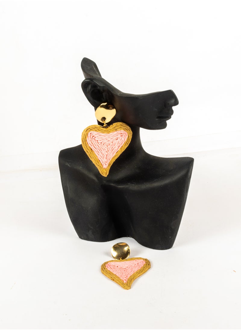 The Black Pearl Accessories - Pink Heart Earring - Image 1