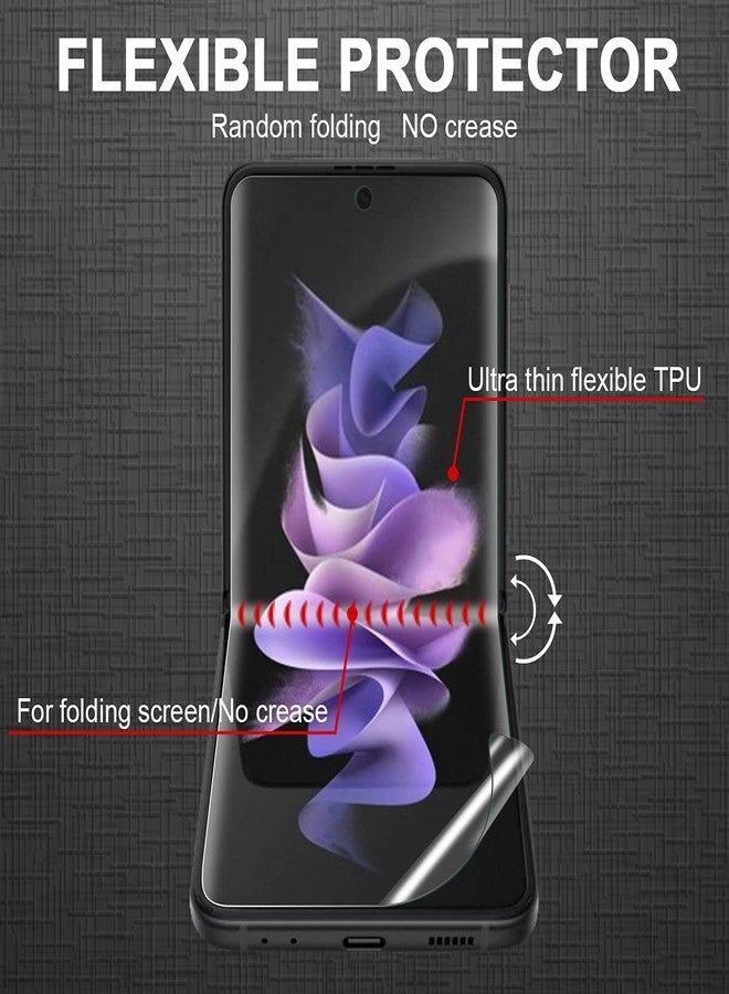 Orzero (3 Sets 12 Packs) TPU Screen Protector Compatible for Samsung Galaxy Z Flip 3 5G (Not Glass) Protector De Pantalla Premium Quality Anti-Scratch High Definition Bubble-Free - Image 4