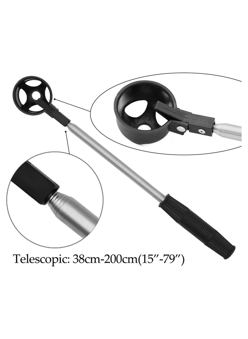 SYOSI - Portable Telescopic Golf Ball Retriever Stainless Steel Shaft Golf Ball Picker Ball Pick Up Scoop Automatic Locking Scoop - Image 1