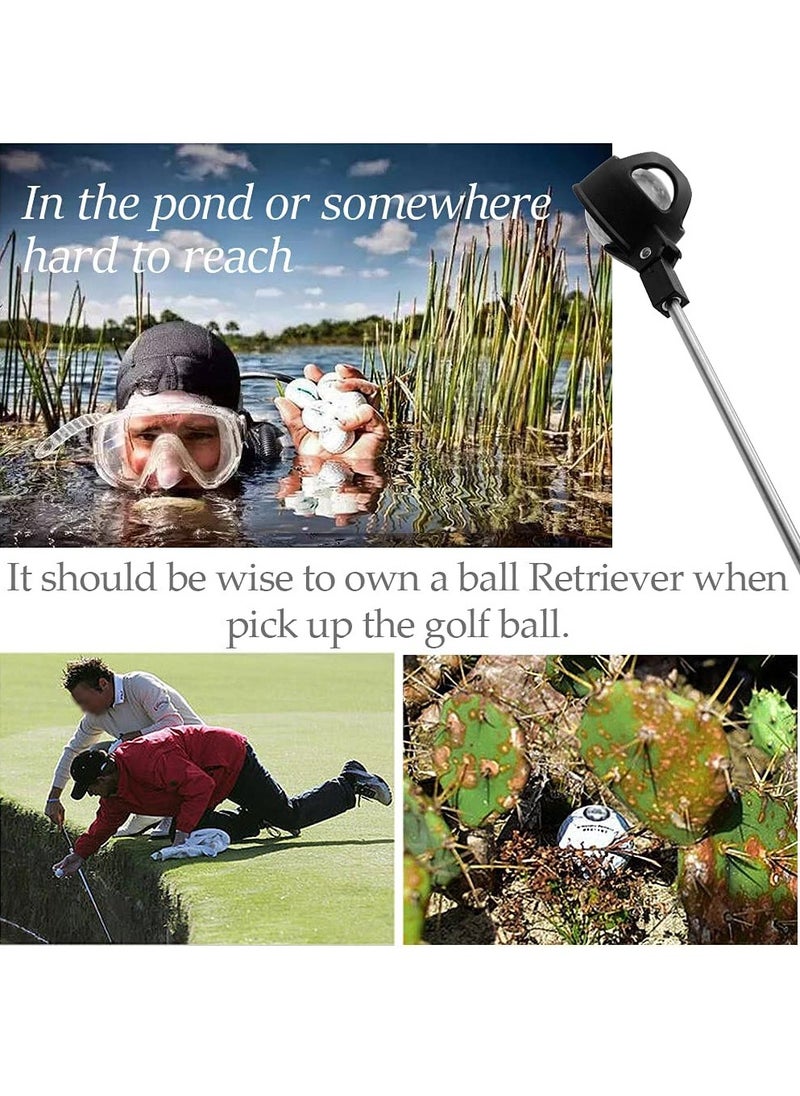 SYOSI - Portable Telescopic Golf Ball Retriever Stainless Steel Shaft Golf Ball Picker Ball Pick Up Scoop Automatic Locking Scoop - Image 1