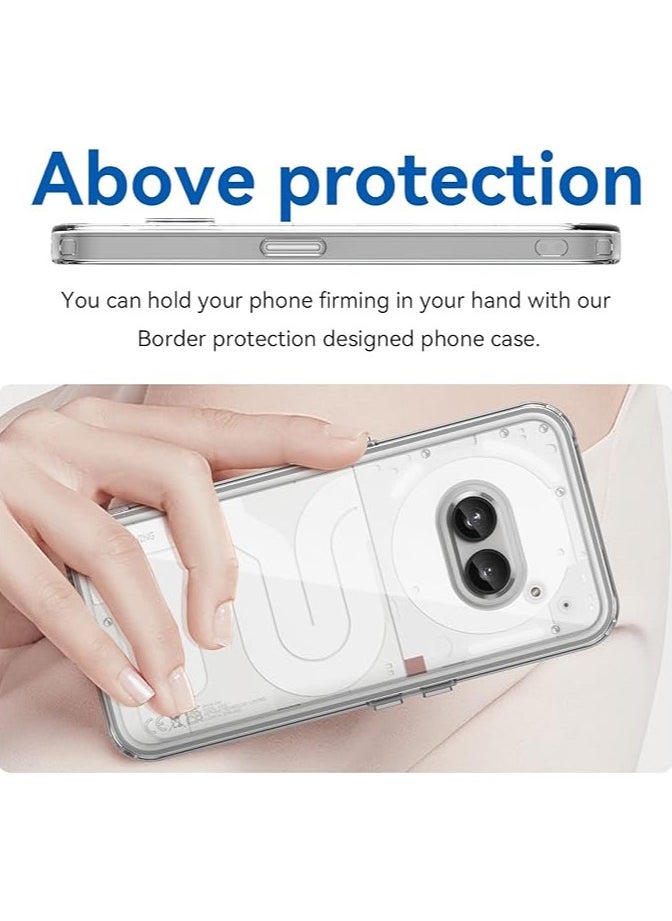 Generic Case for Nothing Phone 2A Case, Soft Bumper with Clear Crystal PC Hard Back Shockproof Cover Cases for Nothing Phone 2A-Clear  - Image 5