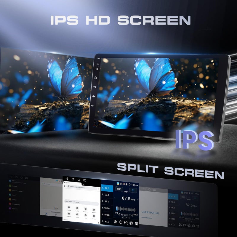 Podofo 4G+64G Car Radio Stereo for Honda Accord 2003-2007, Wireless CarPlay Android Auto 10.1 Inch IPS Touch Screen Android 13 GPS Head Unit WiFi Bluetooth DSP Audio USB Dual Mic HD Rear Camera - Image 5