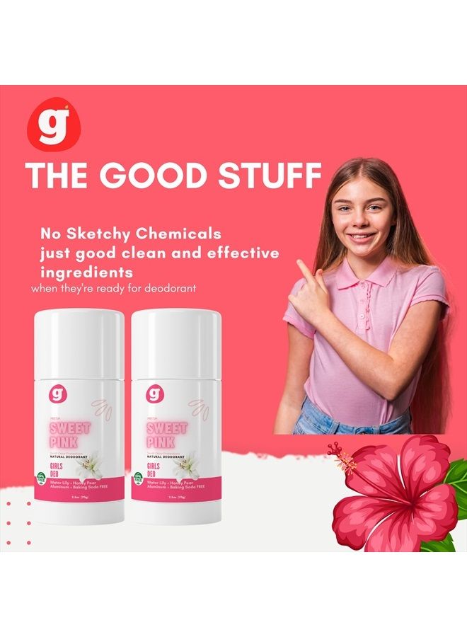 GROWING BASICS GrowingBasics Kids Deodorant for Girls Ages 6 & Up (Set of 2) (Sweet Pink) - Image 2