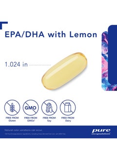 Pure Encapsulations EpaDha With Lemon  Ultrapure Molecularly Distilled Fish Oil Concentrate With Lemon  120 Softgel Capsules  - Image 4