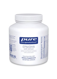 Pure Encapsulations EpaDha With Lemon  Ultrapure Molecularly Distilled Fish Oil Concentrate With Lemon  120 Softgel Capsules  - Image 1