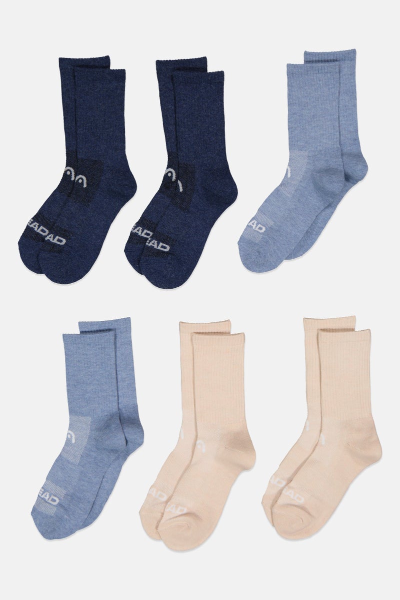 HEAD Women 6 Pair Brand Logo Crew Socks, Multicolor - Image 3
