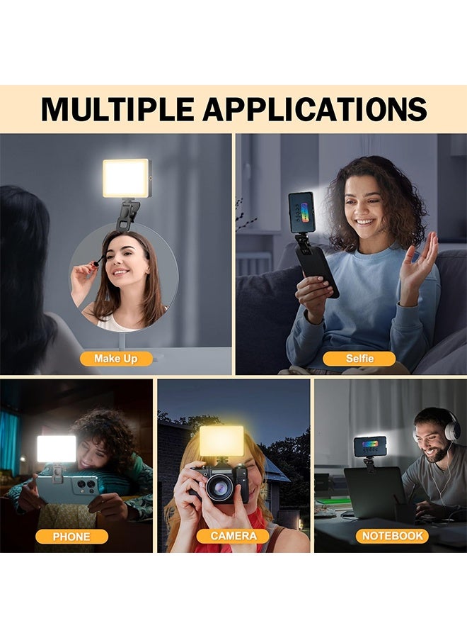 TodyJeyHo Photography Fill light, Rechargeable Selfie Light, Colorful lighting, Adjusted 3 Light Modes, Clip Fill Light for Phone Laptop Tablet Portable Light for Video Conference Live Streaming Zoom Call Makeup Picture (Black) - Image 5