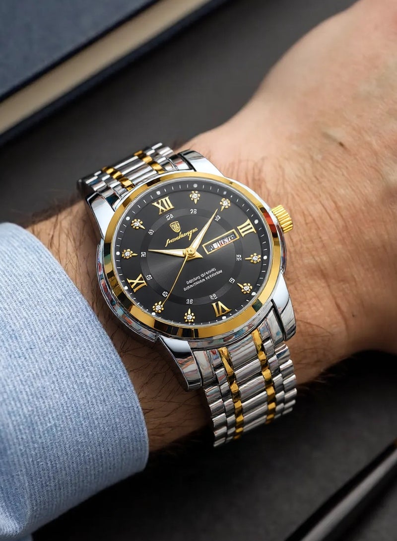 پوداجار ساعة رجالية مضيئة مقاومة للماء بهيكل كوارتز 41 ملم - Image 2