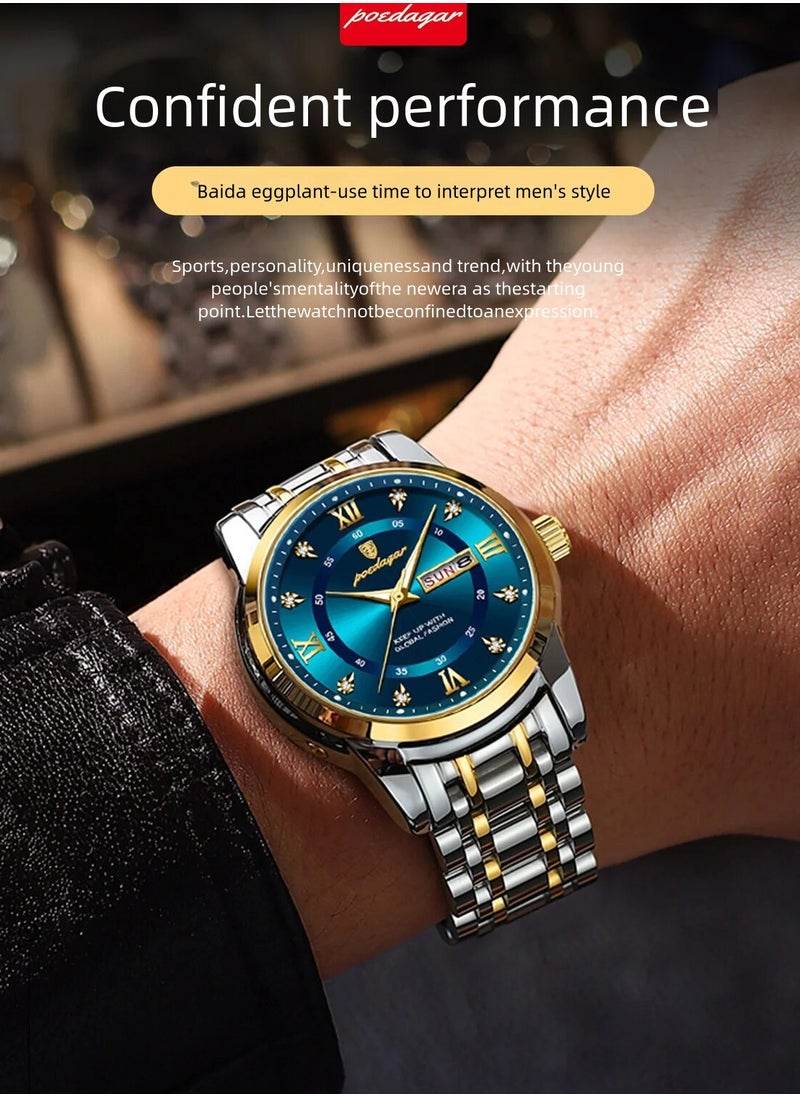 POEDAGAR Waterproof Luminous Men's Watch Quartz-Case 41mm  - Image 2