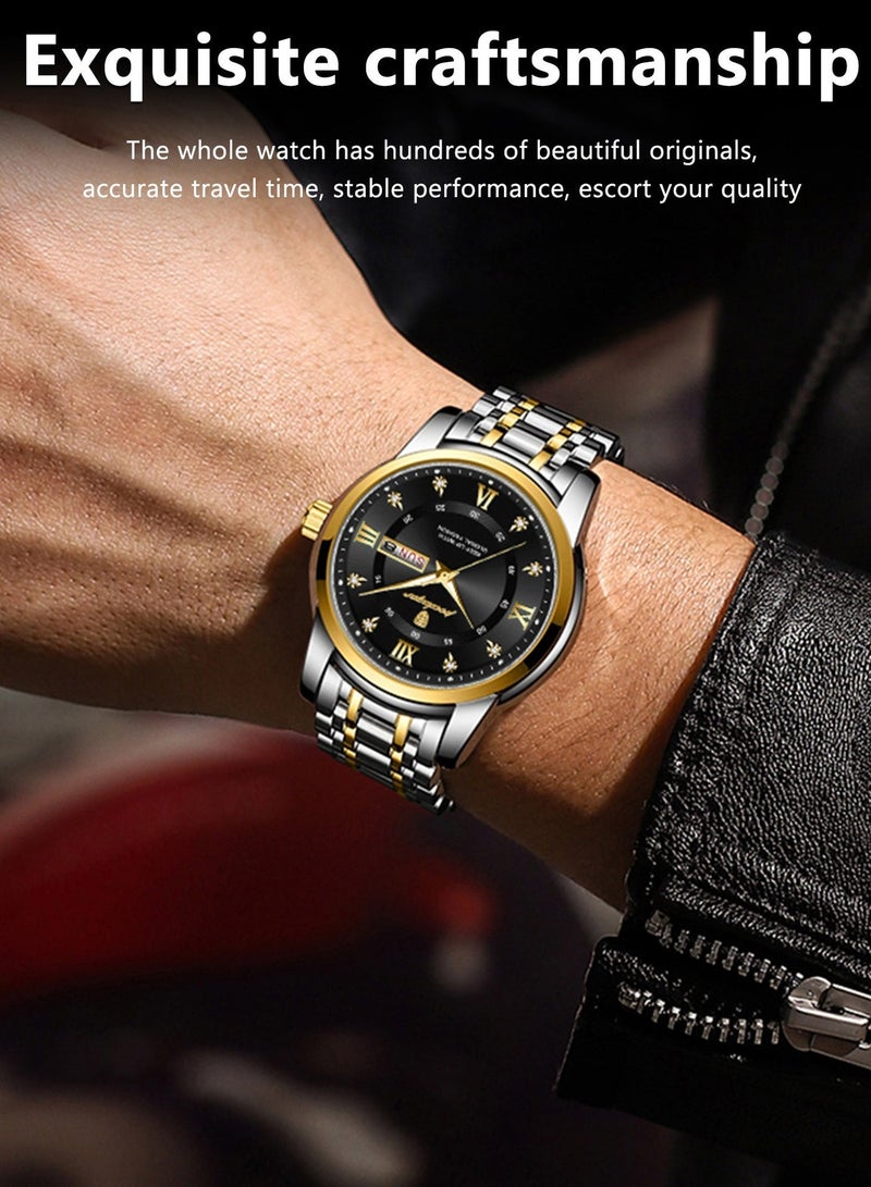 ساعة رجالية مضيئة مقاومة للماء بهيكل كوارتز 41 ملم - view 3