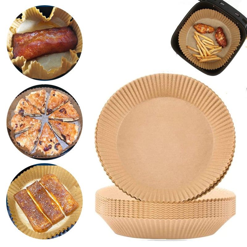 PADIMAT Air Fryer Disposable Paper Liner  50PCS 79In Round NonStick Insert Parchment Paper Liners Oilproof Waterproof Cooking Baking Roasting Filter Sheet for Airfryer Basket Microwave Oven Dryer 