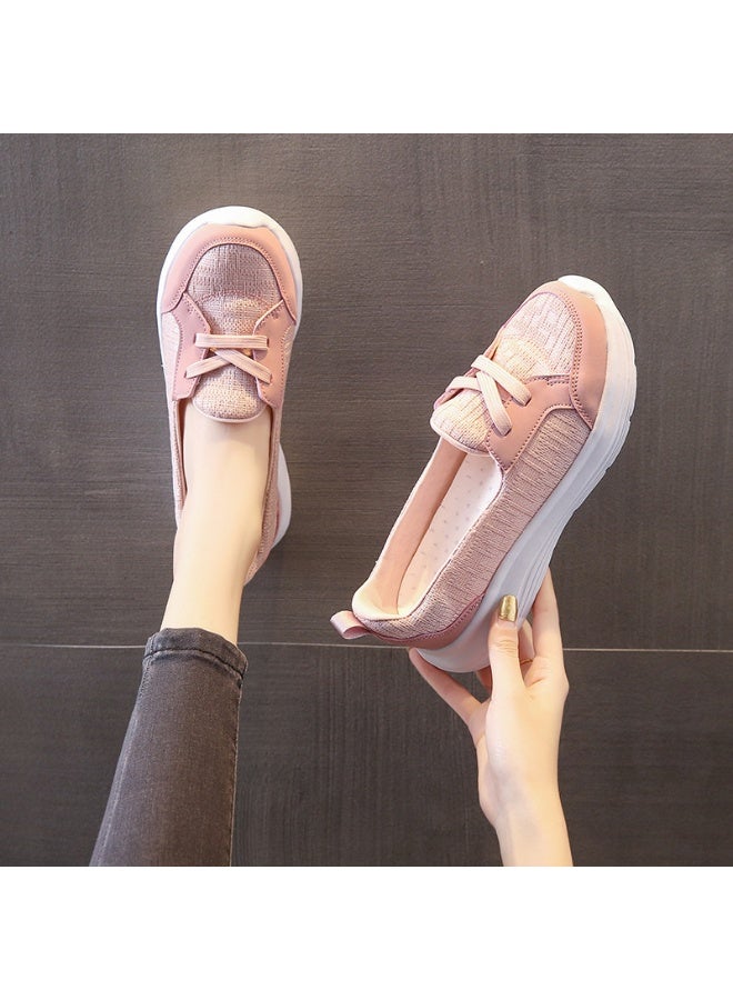 NIBEMINENT Women Leisure Loafers Flats Cushioning Durable Soft Outsole Breathable Sneakers Comfy Stylish Anti-Slip Flat Shoes 