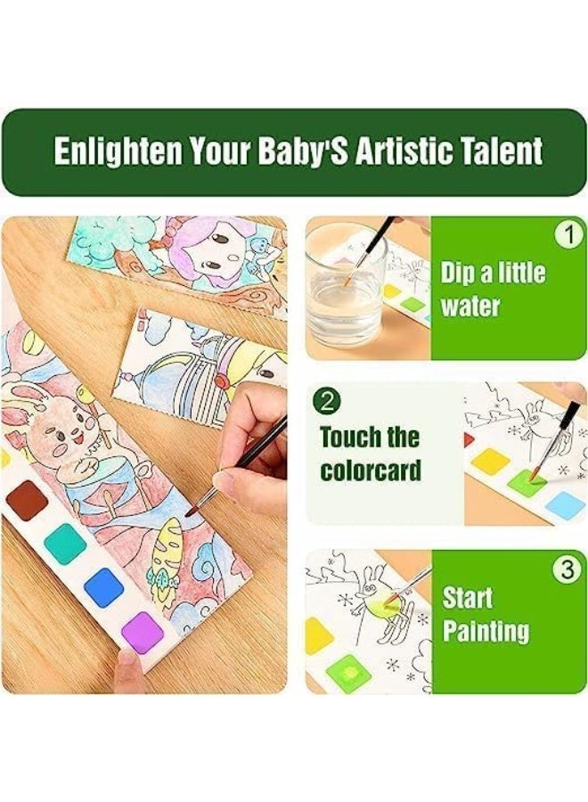 Dream Princess Watercolour Painting Notebook for Kids 12 Pages & 1 Paint Brush - Fairytale World Princess Theme, Birthday Return Gifts for Boys & Girls, Multicolour - Image 2