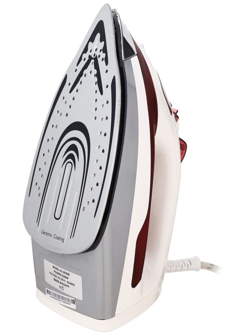 اي تي اي ATA مكواة ملابس بخار ، قاعدة سيراميك، 2200 وات - ابيض احمر - Image 2