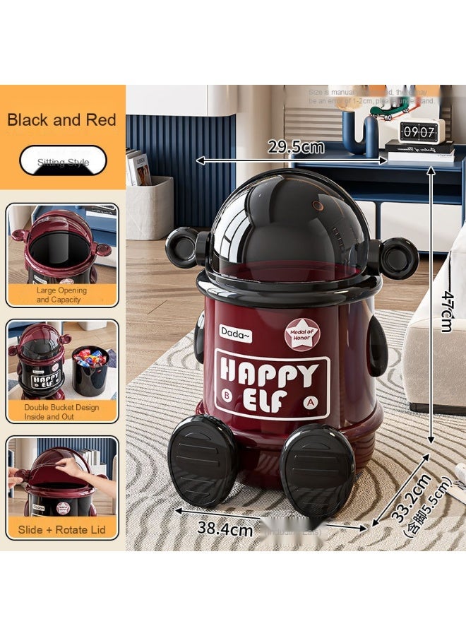 Astronaut Trash Can for Home, Living Room, and Bedroom – Luxury Flip-Top, 2025 High-Design, Large Capacity, with Lid, Creative and Stylish Waste Bin
