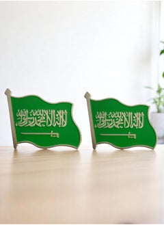 Toy Box 2pcs Saudi Flag Metal Sticker for Mobile or Any Smooth Surface  - Image 2